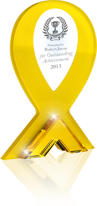 Premier Acrylic Ribbon Standups - Yellow