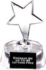 Silver Plated Metal Star Trophy on Crystal Base [CSPS57]