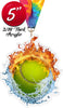 Tennis Fire & Water Colorix-M Acrylic Medal [MACR5-FW-TN-Q]