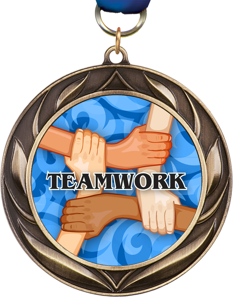 2.75 inch Antique Finish Modern Wreath Insert Medal [MJ931]