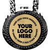 6 inch Champion Chain w/ Gold Engraving Plate - Black [CECSP-G-BLK]