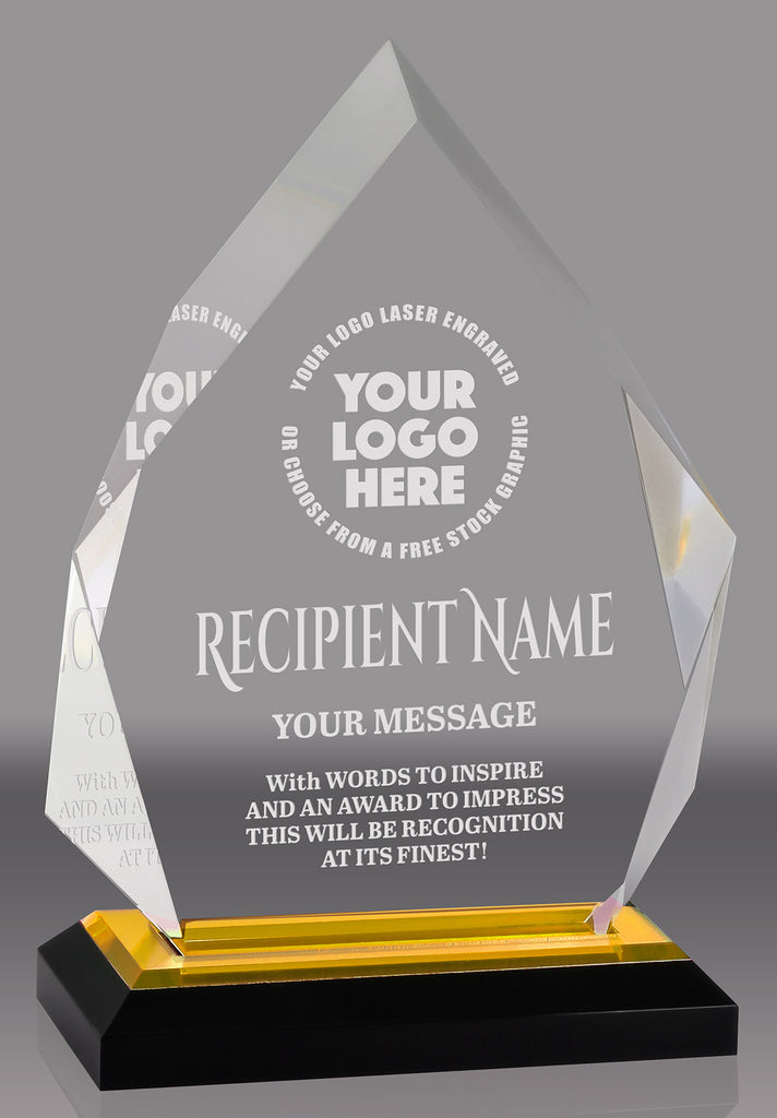 Acrylic Diamond with Gold Reflective Bottom- 7.75 inch [ADIA7-GLD]