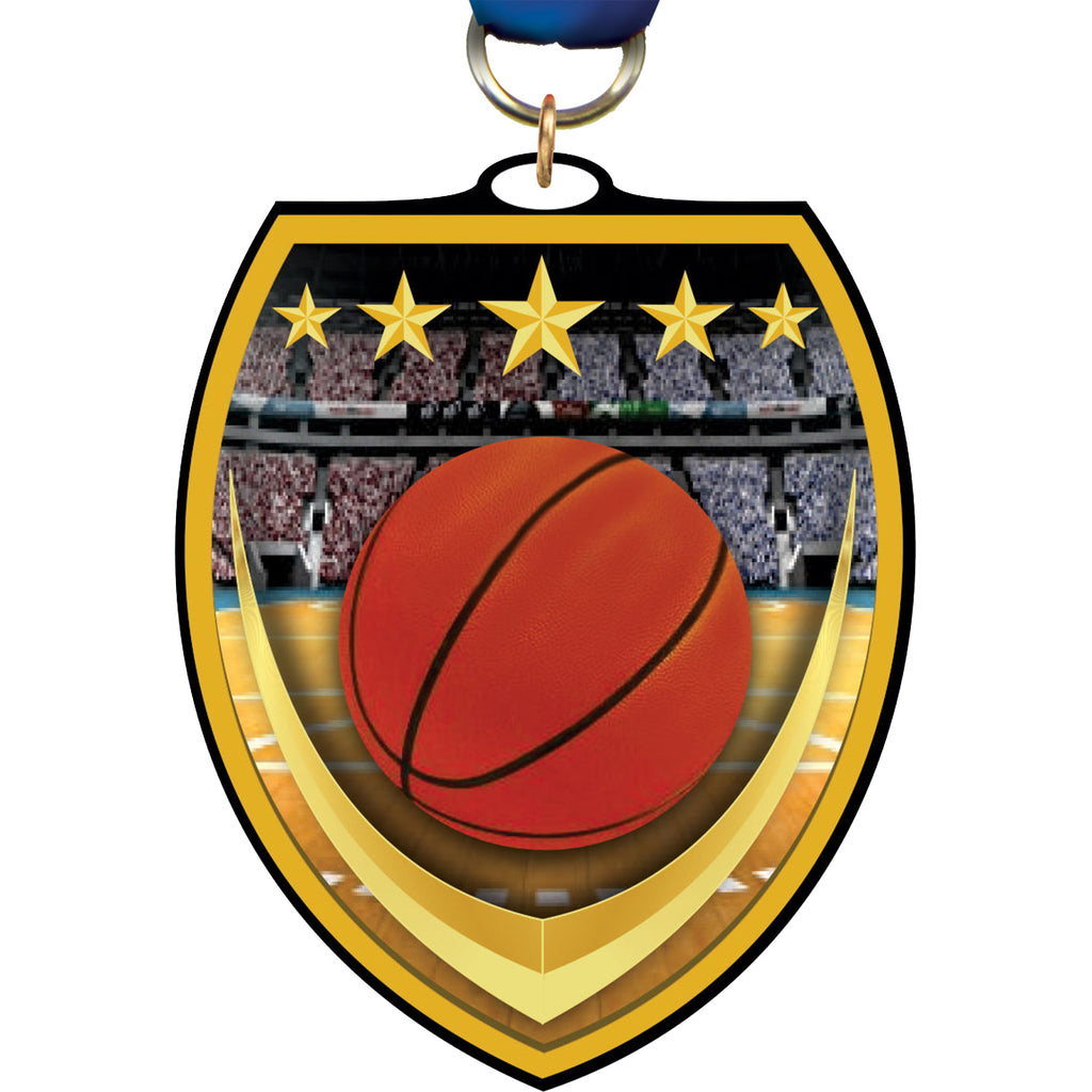 3.25" Basketball VibraBurst Medal [MSVB3-BK]