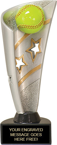 Softball Banner Resin 3D Sport Trophy [RJBAN8-SB]