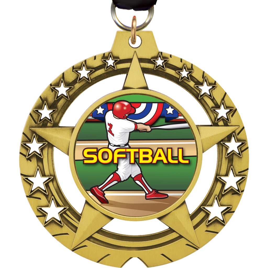 3.75" Jumbo Star Round Insert Medal [MS723]