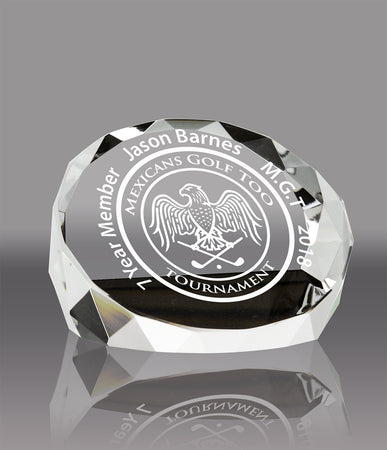 Crystal Duet Round Clear Paperweight Award [CF31-3-X]