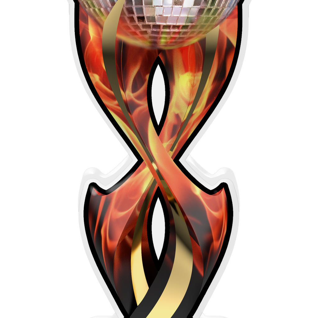 Disco Mirror Ball Dance Tribal Flames Colorix-T Acrylic Trophies