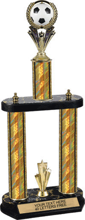 Soccer Spinning Ball 18" Two Post Trophy [T2PSB2D18-SC]