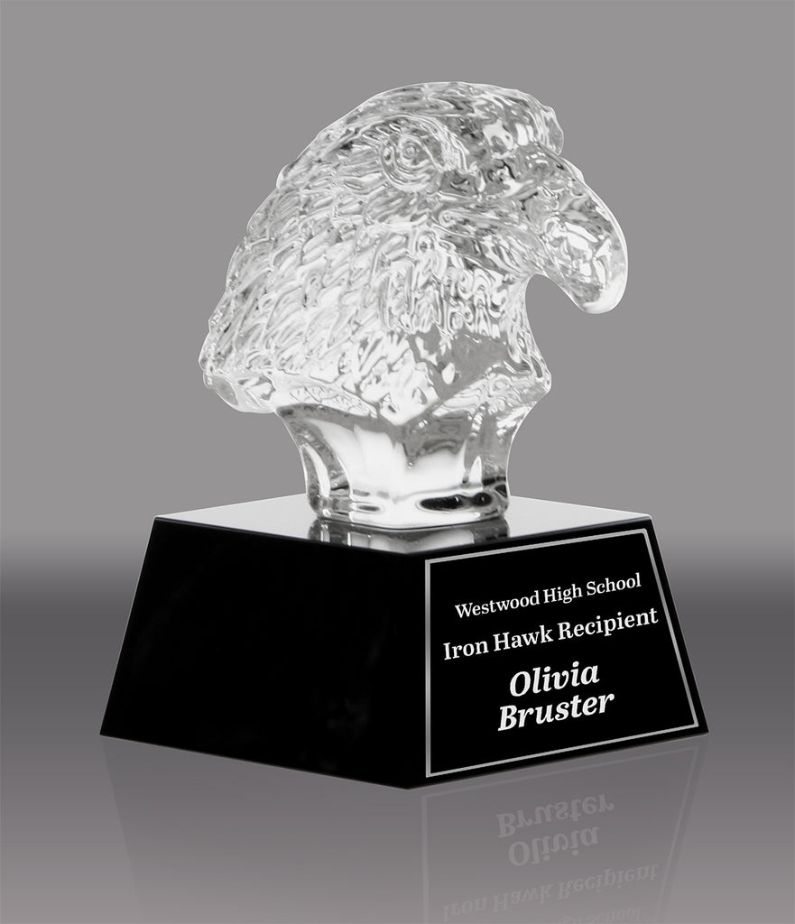 Crystal Eagle Bust Award on Black Crystal Base - 5 inch [CF17-7-5-EG-X]