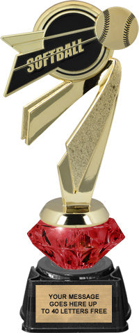 Softball Bullseye Diamond Riser Trophy [TDRBE9-SB]