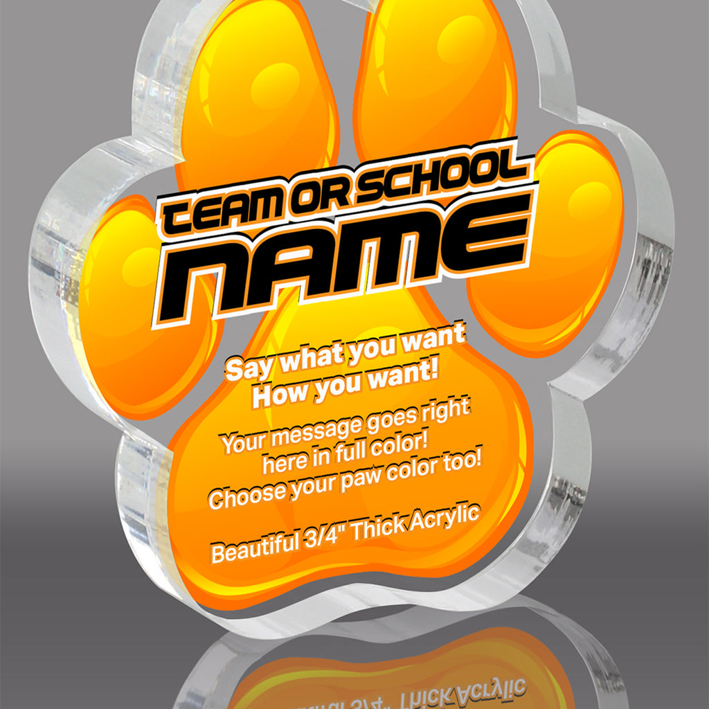 3/4 inch Orange Acrylic ColorPaws