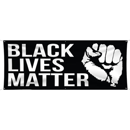 Black Lives Matter - Fist - Vinyl Banner [VB-POL-BLM]