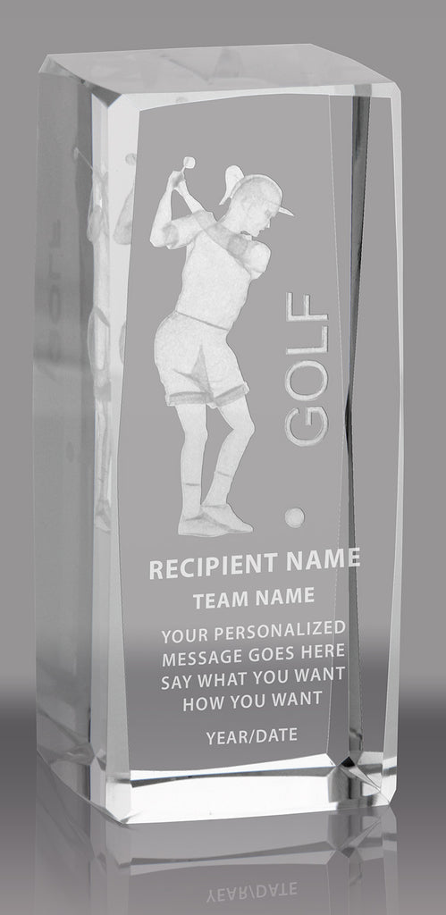 Golf Female 3D Laser Sport Crystal [CMSPRT-GLF]