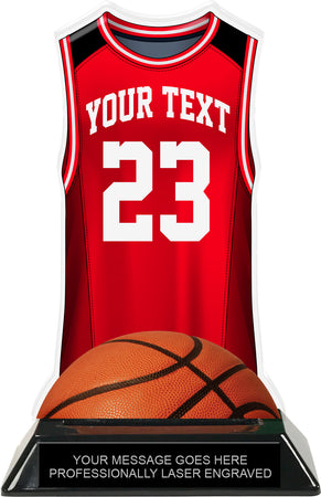 Basketball Jersey Colorix-T Acrylic Trophy- Red [TACR7-JSY-BK-RED-Q]