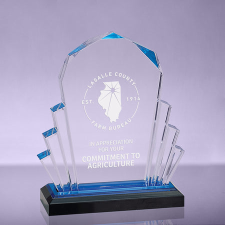 Faceted Impress Acrylic Award - Blue - 6x8 [AJF10-BLU-8]
