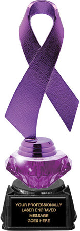 Purple Awareness Ribbon Diamond Riser Trophy [TDRAWRB-PRP]