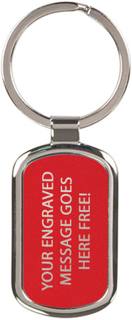 Rectangular Key Ring- Red [KCREC091-RED]