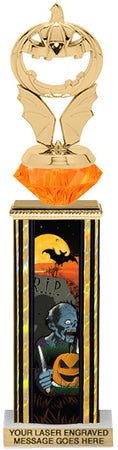 Halloween Zombie Diamond Riser Rectangle Column Trophy- 13 inch [TDRSQ13STK-ZMB]
