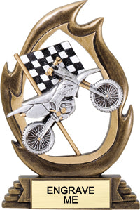 Motorcross Flame Color Resin Trophy [RMFC7-DB]