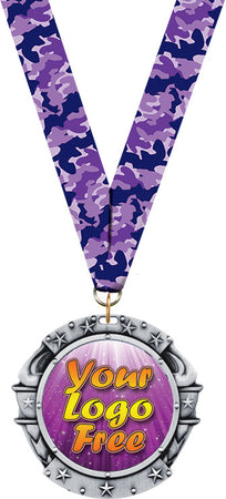 Custom Torch of Victory Insert Medal- Silver [MXS54A-S]