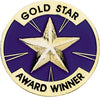 Gold Star Award Winner Enameled Round Pin [PCM-STR-550]