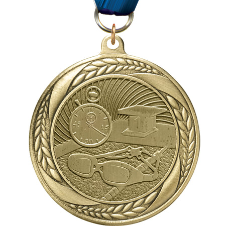 2.25" Swimming Laurel Wreath Medal [MM2S-14]2.25"