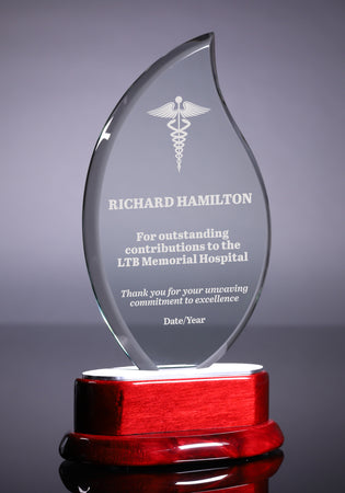 Jade Crystal Flame Award - 8.25 inch [CM2-8]