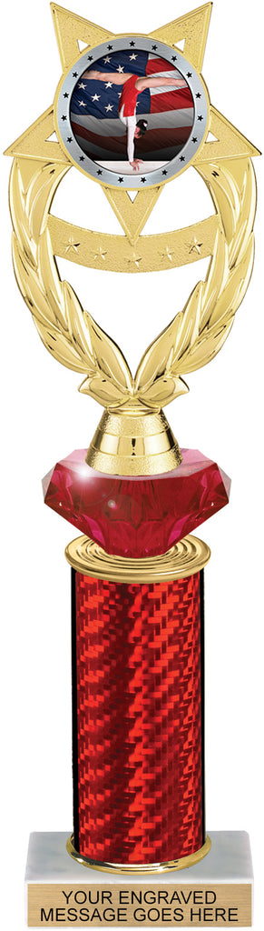 Wreath Victory Color Insert Diamond Riser Trophy - 11.75 inch [TDRi-11-J97]