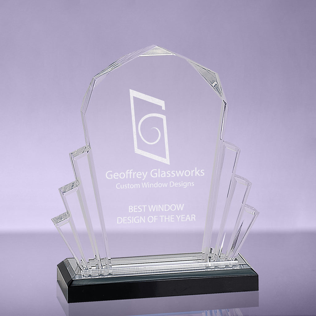 Faceted Impress Acrylic Award - Silver - 6x8 [AJF10-SLV-8]