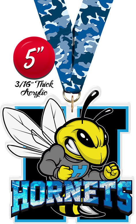 Hornets Mascot Colorix-M Acrylic Medal [MACR5-MSCT-HRNT-Q]
