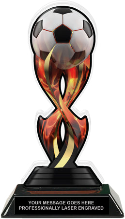 Soccer Tribal Flames Acrylic Trophy- 8.5 inch [TACR85-TF-SC-Q]