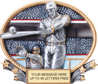 Baseball 3D Full Color Oval Resin Trophy [R3DOM7-BS]