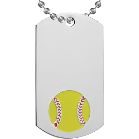 Softball Etched & Paint Filled Dog Tag [DTS-SB]