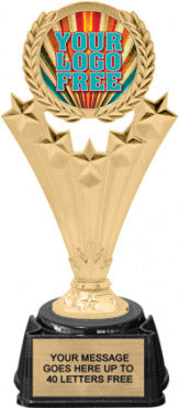 5 Star Wreath Custom Insert Trophy on Synthetic Regal Base [TXRGi-M501]