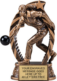 Bowling Female Star Flame Resin Trophies