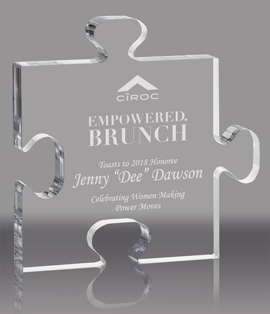 Puzzle Piece Clear Acrylic Award - 6.25 inch [APZL2-6-Q]