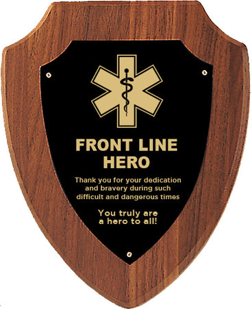 American Walnut Shield Plaque - 7.25 x 9 inch [TDP811-1]