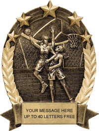 Basketball Gold Star Resin Trophy - Female [GSOR6-BKF]