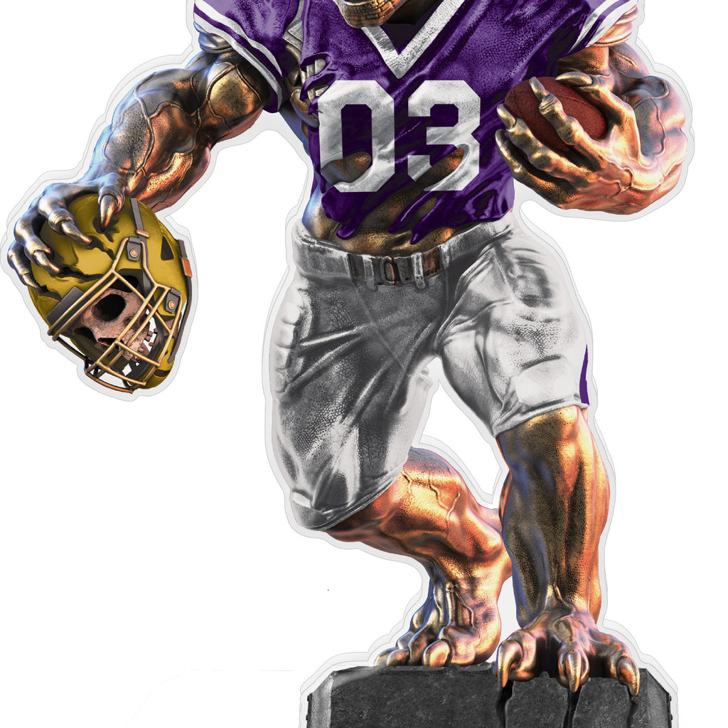 Beast Football Choose Your Number Acrylic Trophies - Purple