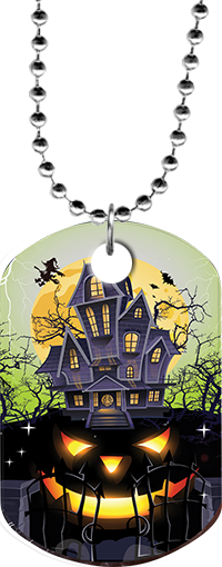 Halloween Haunted House Monster Dog Tag [DTXL-HLWN-HH]