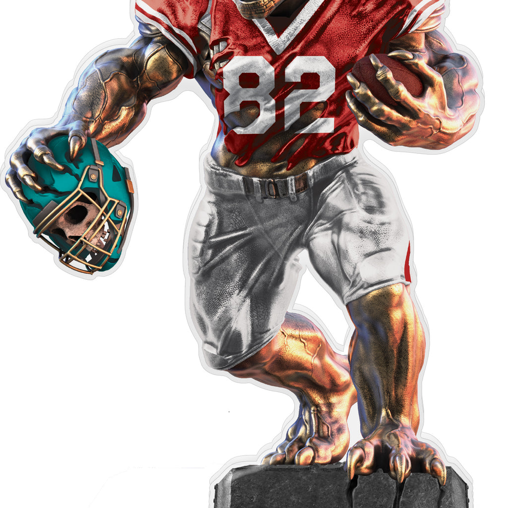 Beast Football Choose Your Number Acrylic Trophies - Red