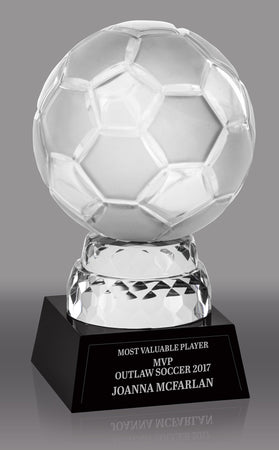 Crystal Soccer Balls on Crystal Base- 7.75 inch [CMSC282]