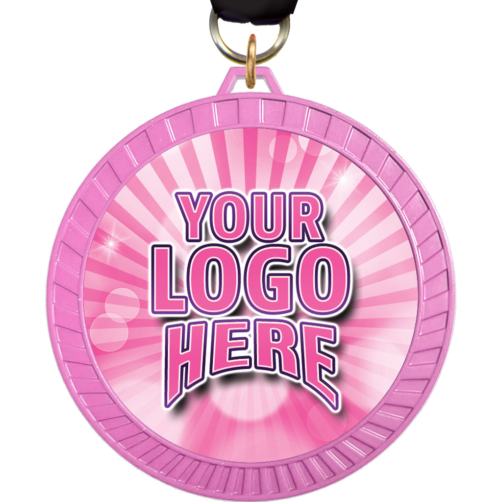 2.5" Pink Sunray Custom Insert Medal [MXSR25-PNK]