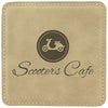 Light Brown Square Leatherette Coaster [CSTJSQ-193]
