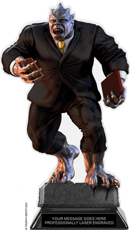 Sales Beast Acrylic Trophy - 10 inch Black Suit [TACR10-BSAL-BLK-Q]