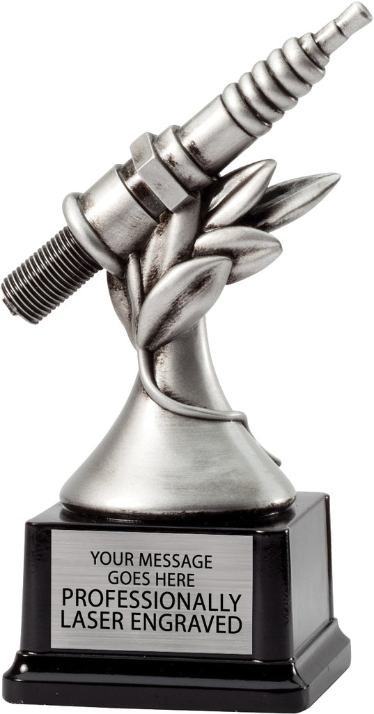 Spark Plug Resin Trophy on Monument Base - 8 inch [RMSPMB-8]