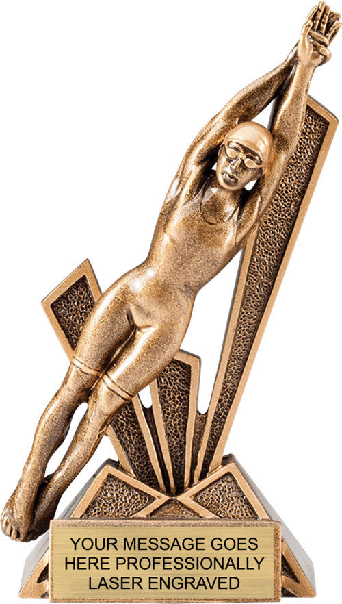 Swimming Female Check Mate 6.5" Resin Trophy [RMCM6-SWF]