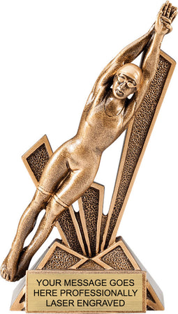 Swimming Female Check Mate 6.5" Resin Trophy [RMCM6-SWF]