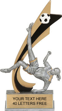 Soccer Painted Banner - 8" Resin Trophy - Female [RPBT-SCF]