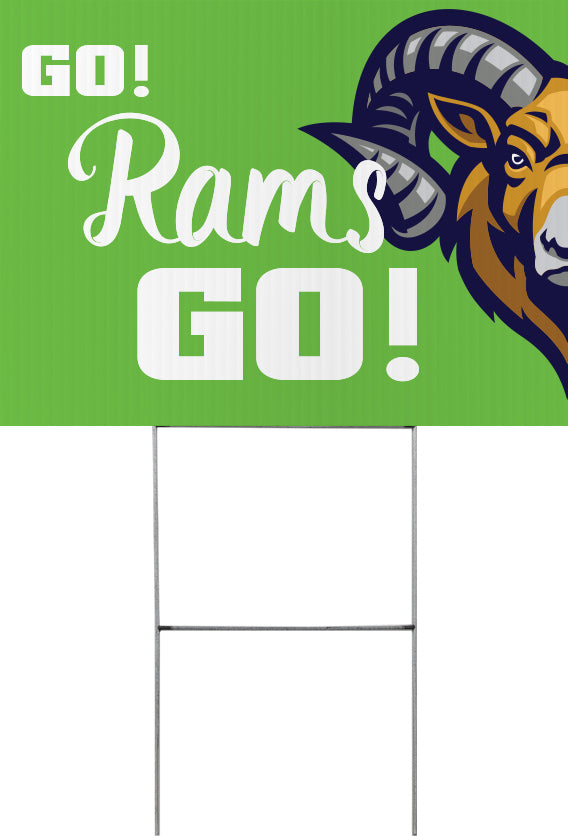 Ram Mascot Yard Sign - 24 x 18 inch [YS2418-MSCT-RAM]